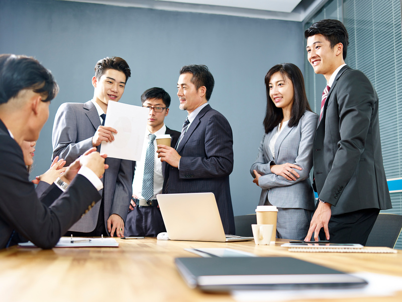 asian corporate people meeting in office